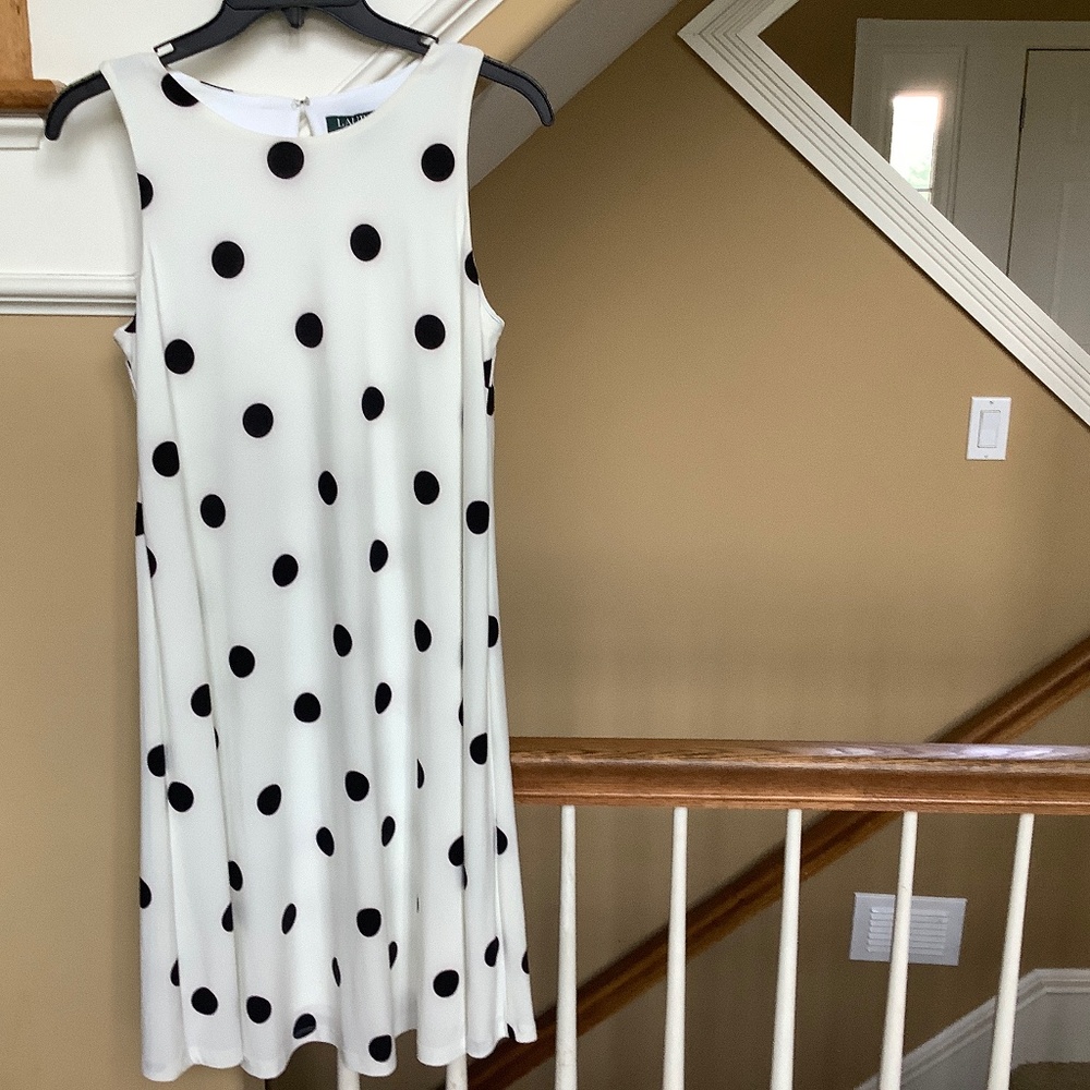 Ralph Lauren Sleeveless Black/White Dress Size 6 NWOT